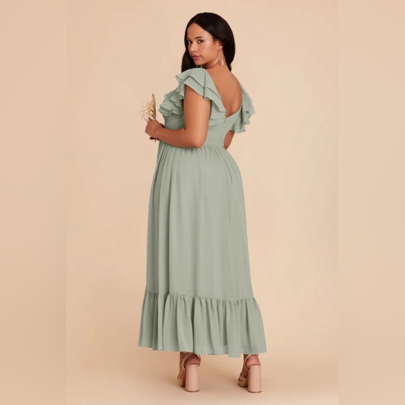 EUC Birdy Grey Michelle Chiffon Dress in Sage - Picture 4 of 7